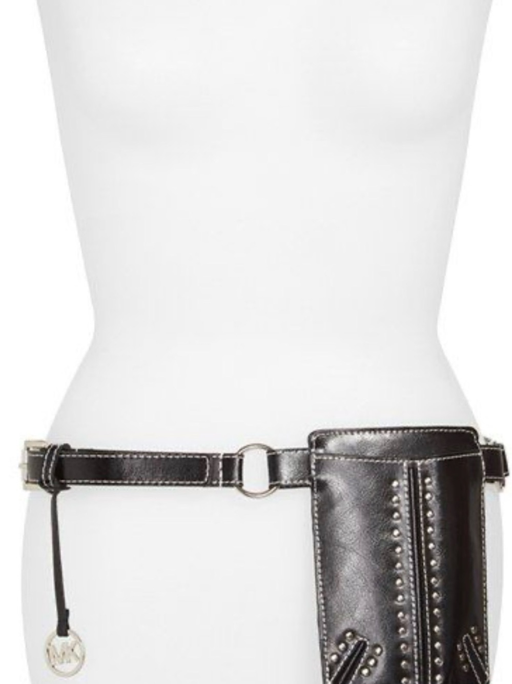 Black Studded Crossbody Bag - Women's Shoulder Bag
